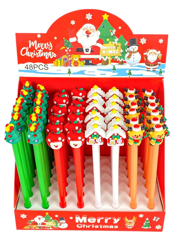 Ручка гелева синя 0,5мм Новорічна (13589)