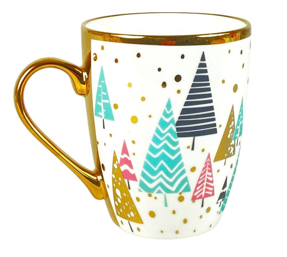 Чашка 350мл Новорічний принт із золотом (CP7437(SD2002))