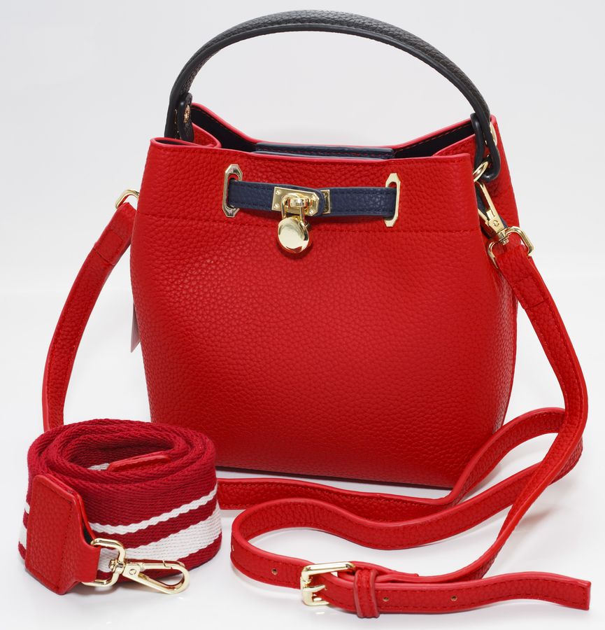 Сумка жіноча червона 18х22 + косметичка 12х20см екошкіра (P102  red)