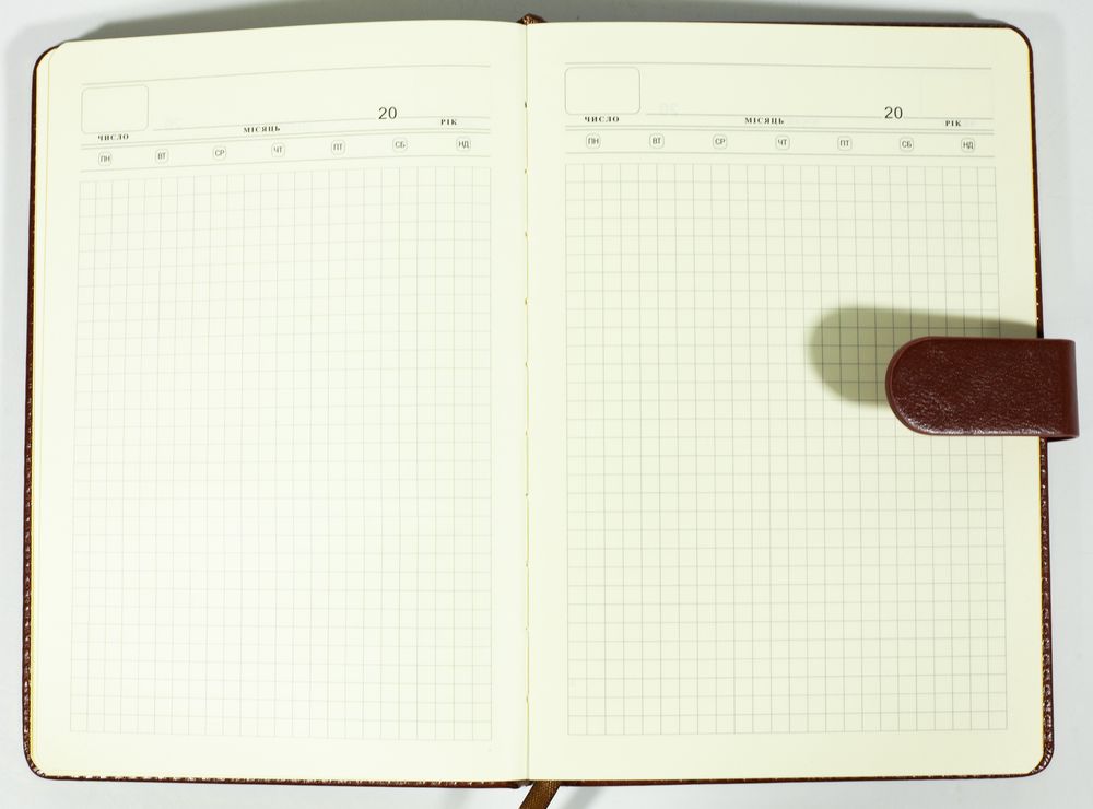 Щоденник недатований клітина  А5 150 аркушів, на магніті золотий край 3 кольори (2106)