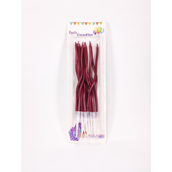 Набір свічок для торту "Коктейльний 12см", червоний, 12шт/уп Червоний Unison (868255-1)