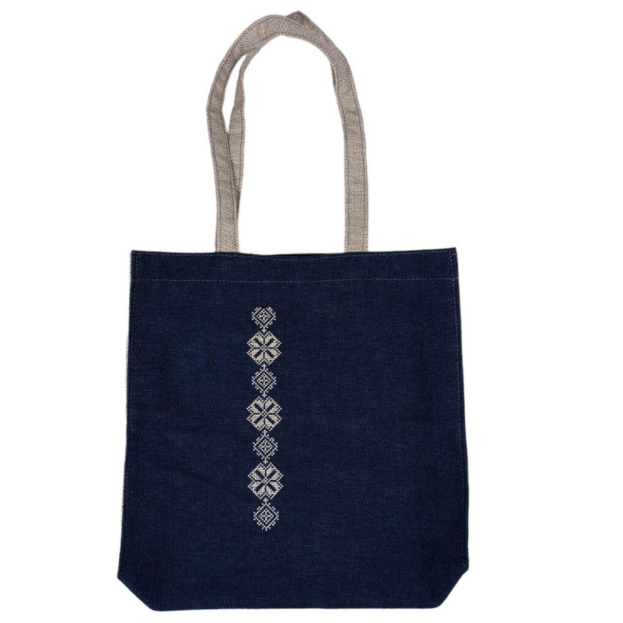 Сумка-шопер з вишивкою (Темний джинс) 37 х 36 х 7см, на липучці Синій Unison (SB-09)