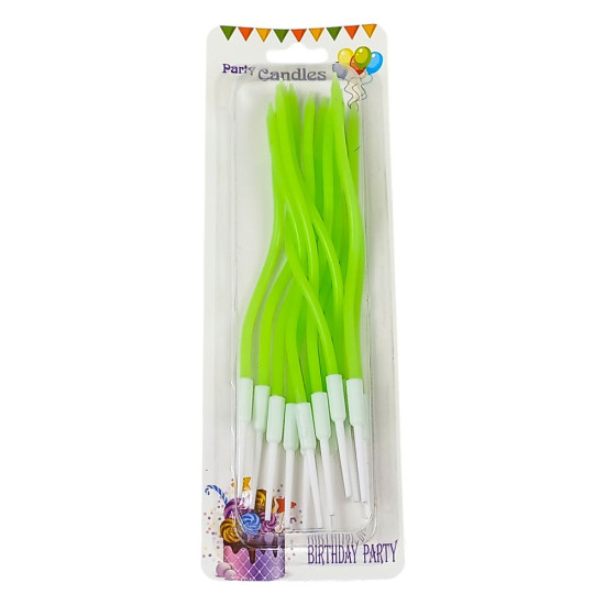 Набір свічок хвилясті, пастельні кольори (YH378-1 green)