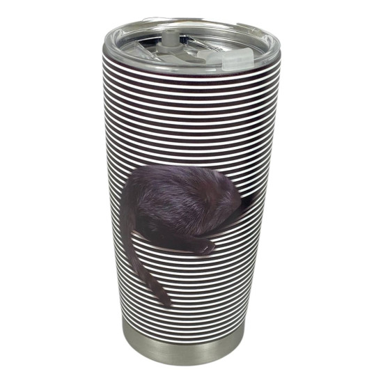 Термо-склянка металева 590 мл "Кіт-3D" з кришкою (590-1)