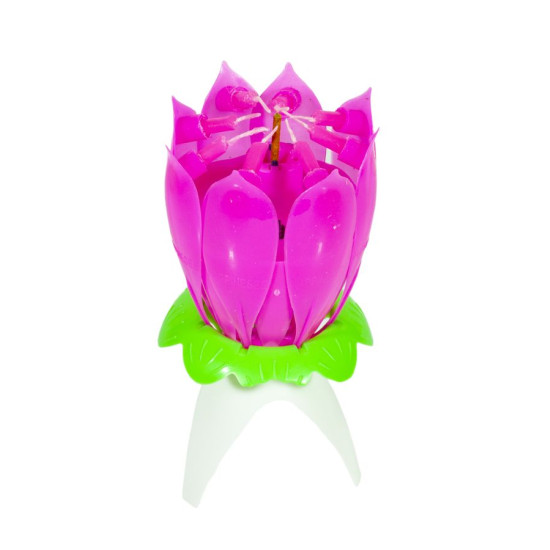 Свічка для торта "Квітка" музична, 12см (6704)