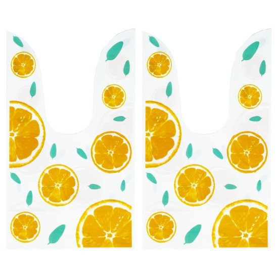 Пакет поліетиленовий"апельсин на білому" з  вушками 23х13,5х5 см, 50шт. в упак (575-2-7)