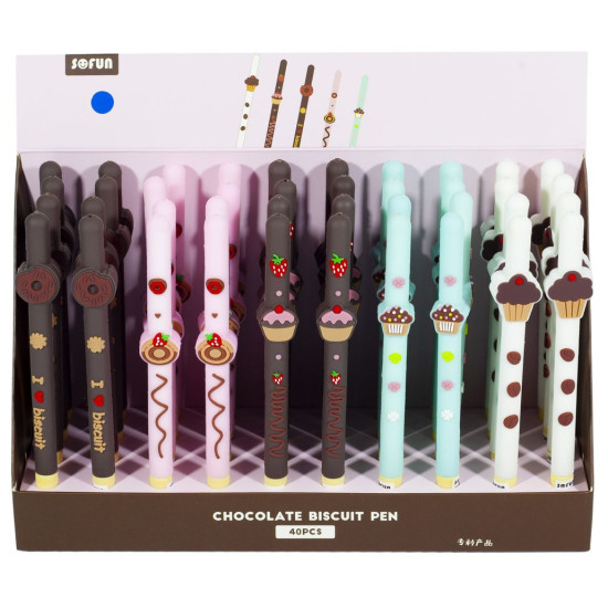 Ручка ZF1835 дитяча, 0,7мм, синя, з запахом, солодощі - 5диз Unison (ZF1835)