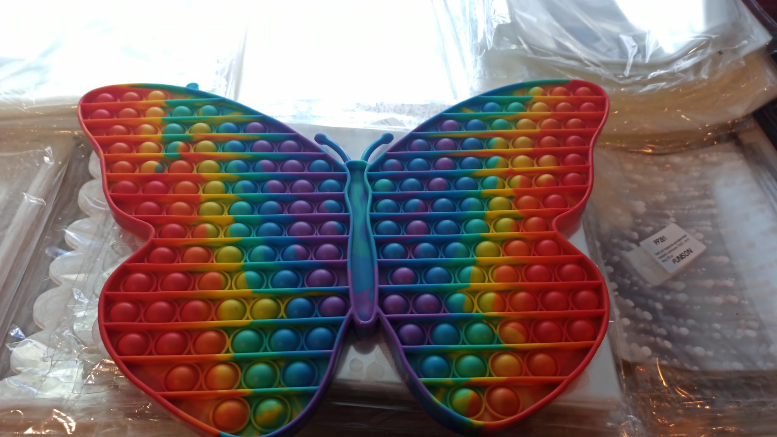 Іграшка-антистрес, пупирка великий метелик, "POP IT" райдужні (PI-R BB)