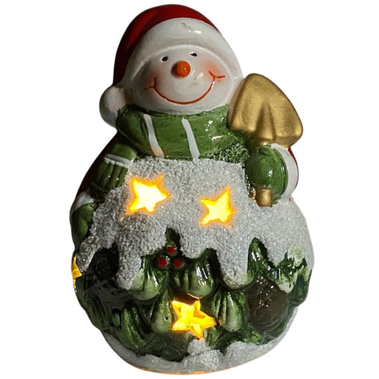 Сувенір декоративний, що світиться LED "Санта Клаус, Сніговик-Ялинка" 12 х 7см Різнокольоровий Unison (2331)