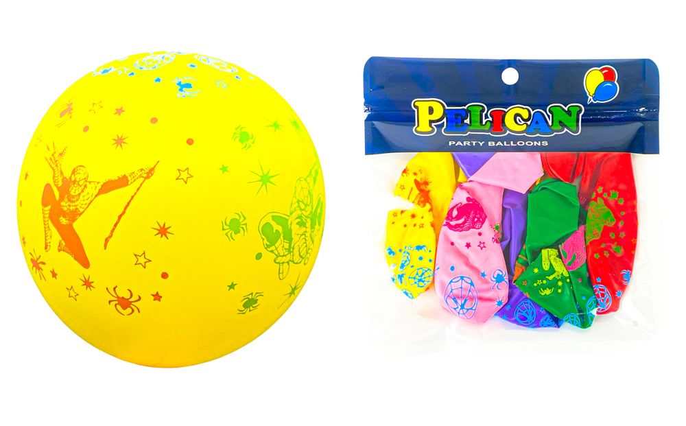 Кульки 12"(30сm) "Человек-Паук" різнокольорові  -5шт (1205С-504)