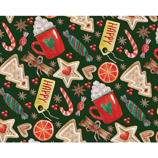 Папір новорічний для пакування подарунків 10 листів - 100 х 70 см 50г (PCZ10070-10-623)