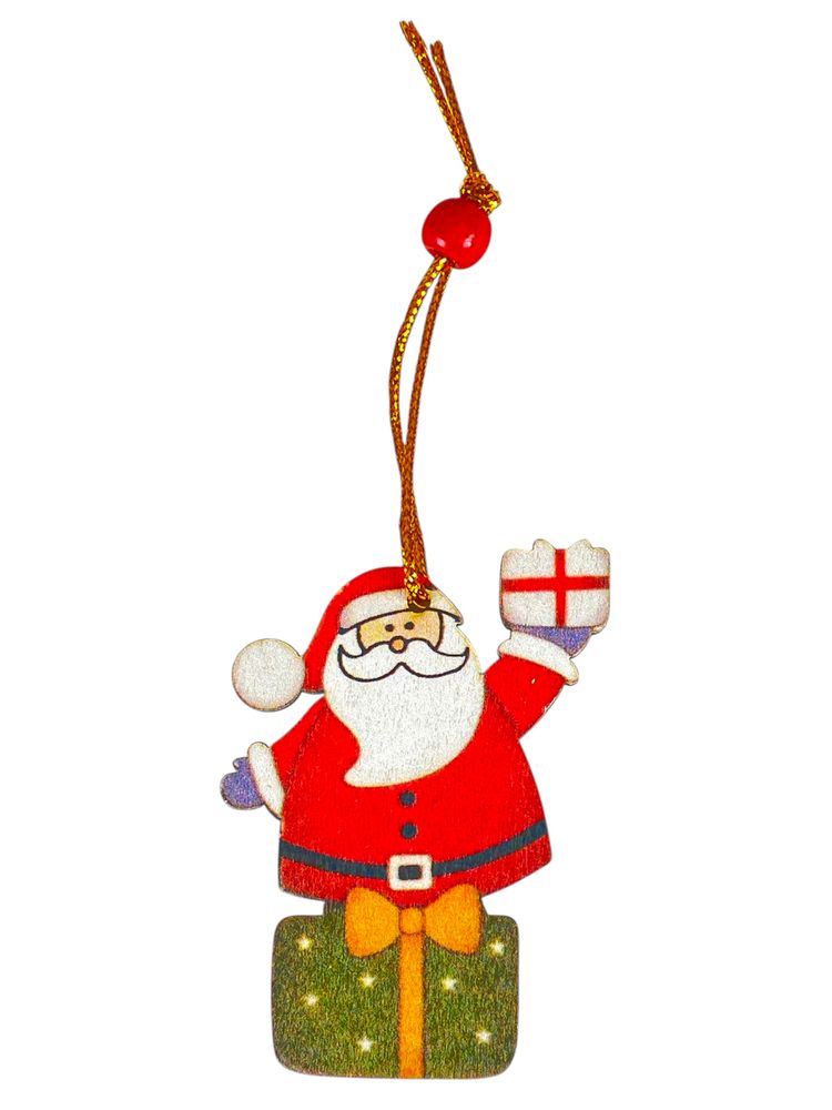 Деревʼяна підвіска Санта 8 х 6 см (L00405.1)
