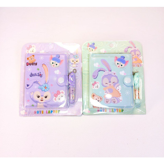 Блокнот на кнопці ПВХ+ ручка-брел. 8х10см "Зайчик" 45 аркушів, 2 види Різнокольоровий Unison (Е-001-R)