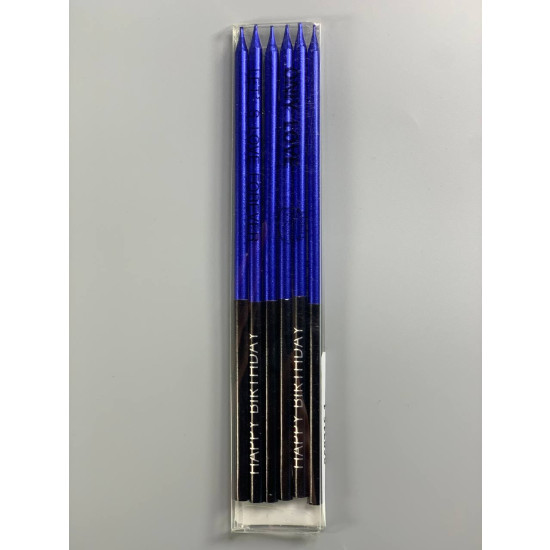 Набір свічок для торту "ЕЛІТ 16см", СИНІ, 6шт/уп Синій Unison (868216-1)