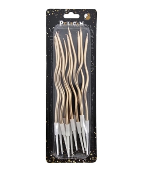 Свічки "Коктейльна 12 штук" хром золото шампань (861001)