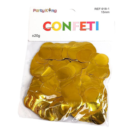 Конфетті кружечки  15мм, ±20гр  золото (918-1 gold)