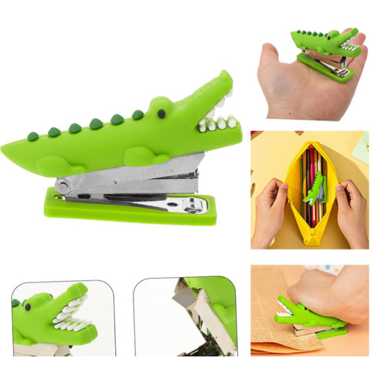 Степлер пластиковий 10#, дитячий "Крокодил" (JL-302)