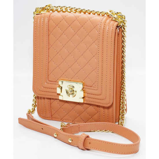 Сумка жіноча персикова 20х16см екошкіра (L8113 peach)