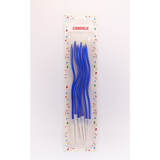 Набір свічок для торту "Коктейльний 16см", СИНІЙ, 6шт/уп Синій Unison (Y-1 blue)