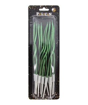 Свічки "Коктейльна 12 штук" хром зелений (861007)