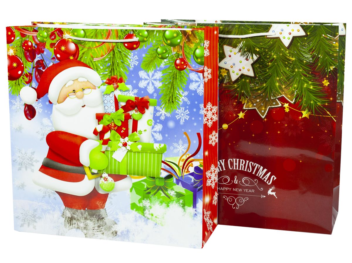 Пакет паперовий 150г великий квадрат, новорічна  серія 35х35х12 (PVM353512-5)