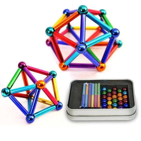 Магнитный конструктор цветной NEO 64 детали Unison (7415)