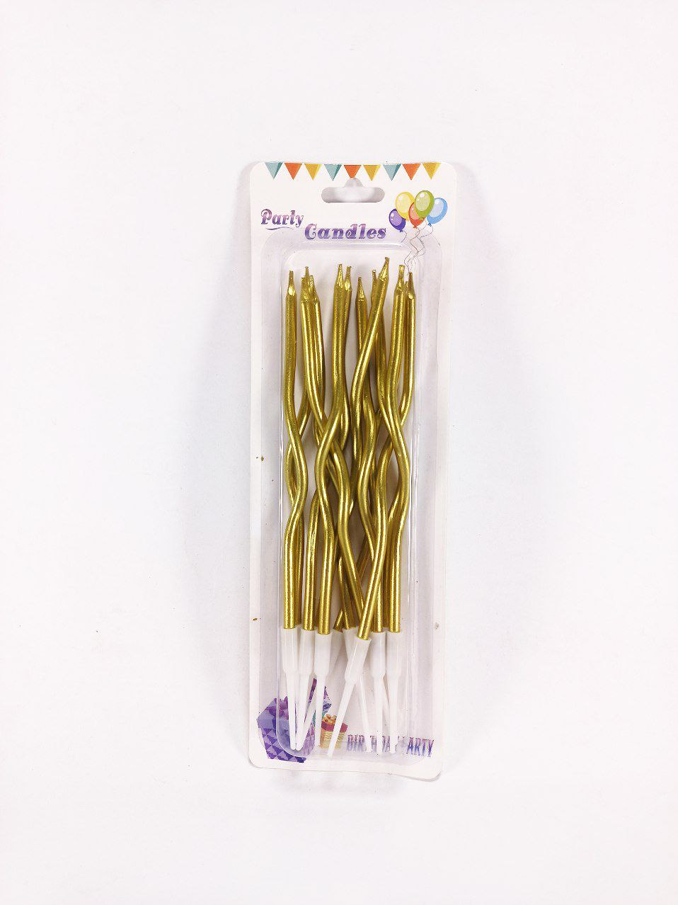 Набір свічок для торту "Коктейльний 12см",  ЖОВТЕ ЗОЛОТО  12шт Золотий Unison (868257-1)