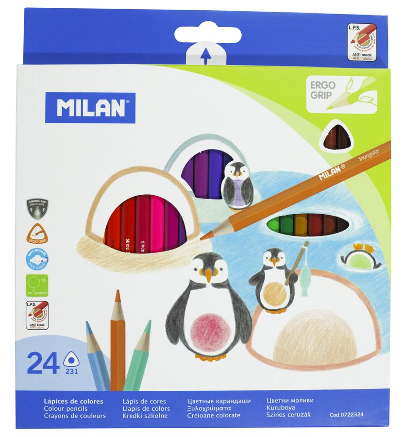 Набір цвет.каранд.треуг. 0722324 ТМ "MILAN" 24шт., D2,9mm (0722324)