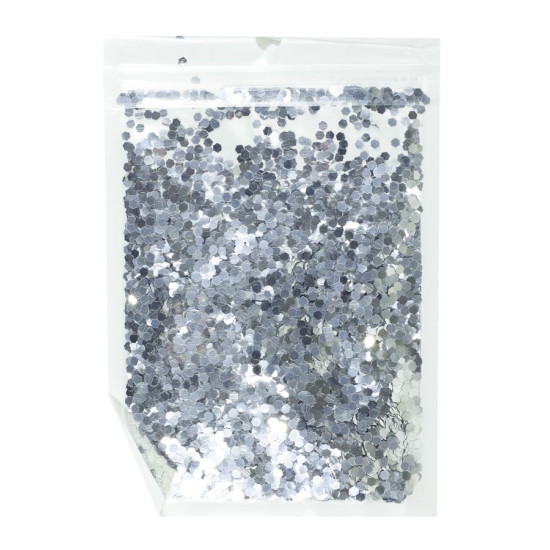 Конфетти шестигранник, 3мм, 15г Серебряный Pelican (6402)