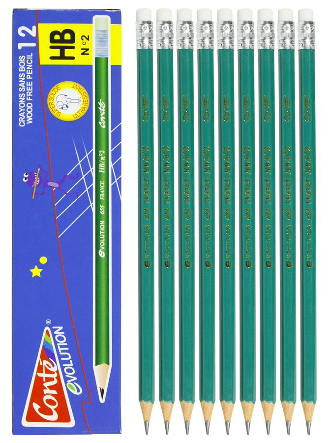 Олівець 655 -C простий - пластик з гумкою (655 - C)