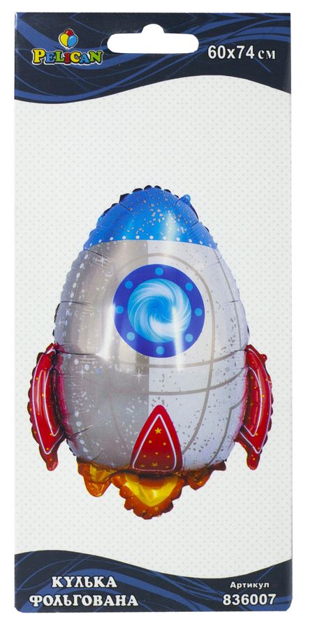 Кулька фольгована Pelican, ракета, 74см Різнокольоровий Pelican (836007/XTS-DKYX107)