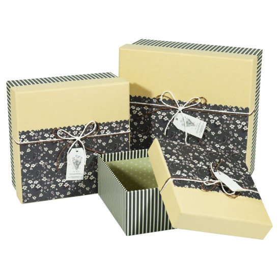 Подарункова коробка JKZ-33, квадратна, 21х21х10cm/17х17х9/14х14х7cm   3шт. в наборі (JKZ-33)