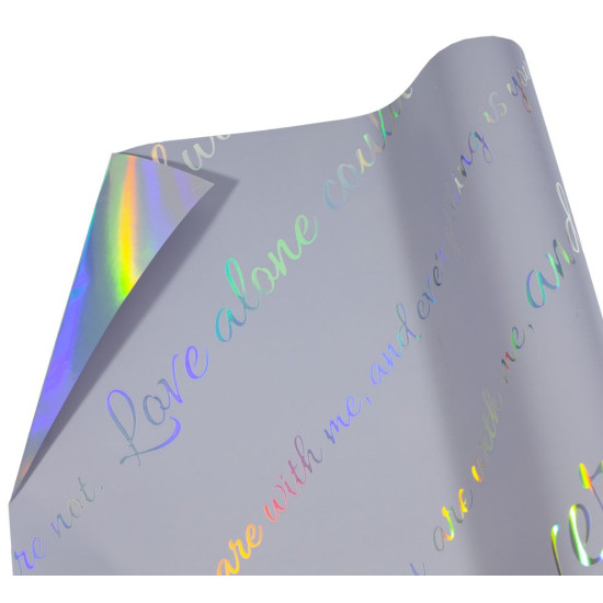 Калька 0,6х5м, двустоння - голограма + сіра з написами (PDHDi-3)