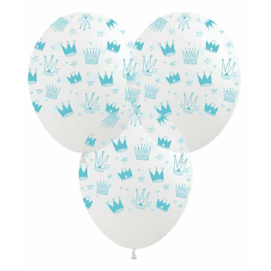 Кульки Pelican 12' (30 см)  "Корони аквамарин"  5-стор 10шт/уп Різнокольоровий Pelican (828698)