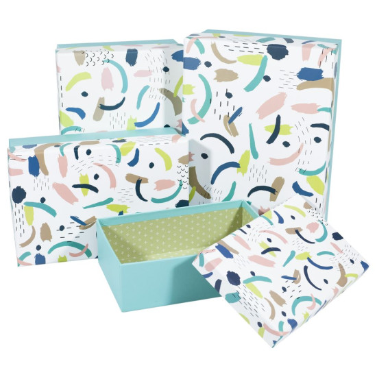 Подарункова коробка 080-15, прямокутна , 25.5х18.5х10cm/23.5х16.5х8.5/21х14,5х7/19.5х12.5х6.5cm/  4шт. в наборі (080-15)