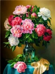 Картина за номерами "Півонії"40 * 50см, крас.-акрил, кисть-3шт. (1 * 5) (8169)