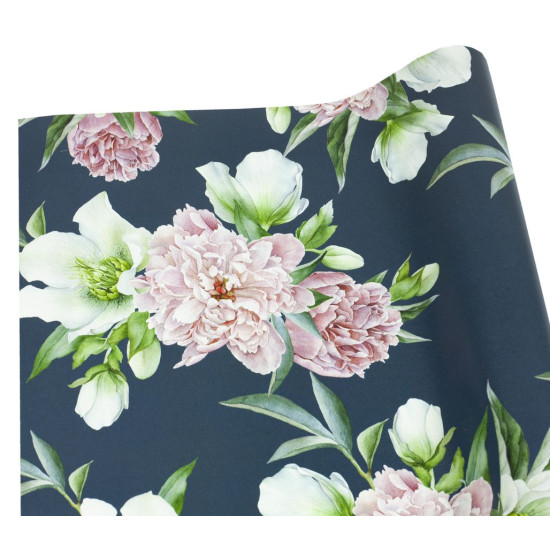 Папір подар-й офсет 50г. Квіти на чорному; 1000х700 (10 аркушів) Чехія (PCZ10070-10-336)