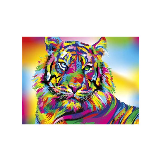 Картина за номерами "Кольоровий тигр"40 * 50см, крас.-акрил, кисть-3шт. (RA3764)