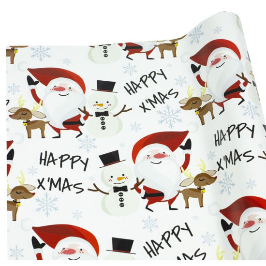 Папір подар-й офсет 50г. Happy x’mas    на білому; 1000х700 (10 аркушів) Чехія (PCZ10070-10-381)