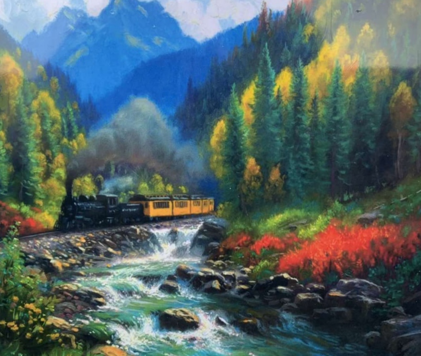 Картина за номерами "Гірська річка" 40 * 50см,  OPP , крас.-акрил, кисть-3шт.8327RSB_O Різнокольоровий Unison (8327RSB_O)