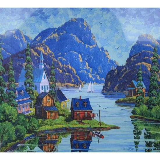 Картина за номерами "Містечко в долині" 40 * 50см, крас.-акрил, кисть-3шт. (1 * 5) (3503RA_O)