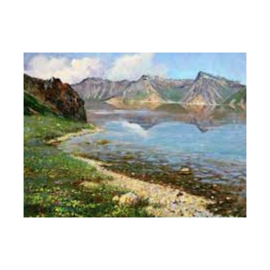 Картина за номерами 40 х 50см "Озеро в горах" Різнокольоровий Unison (6024EOTG_B)