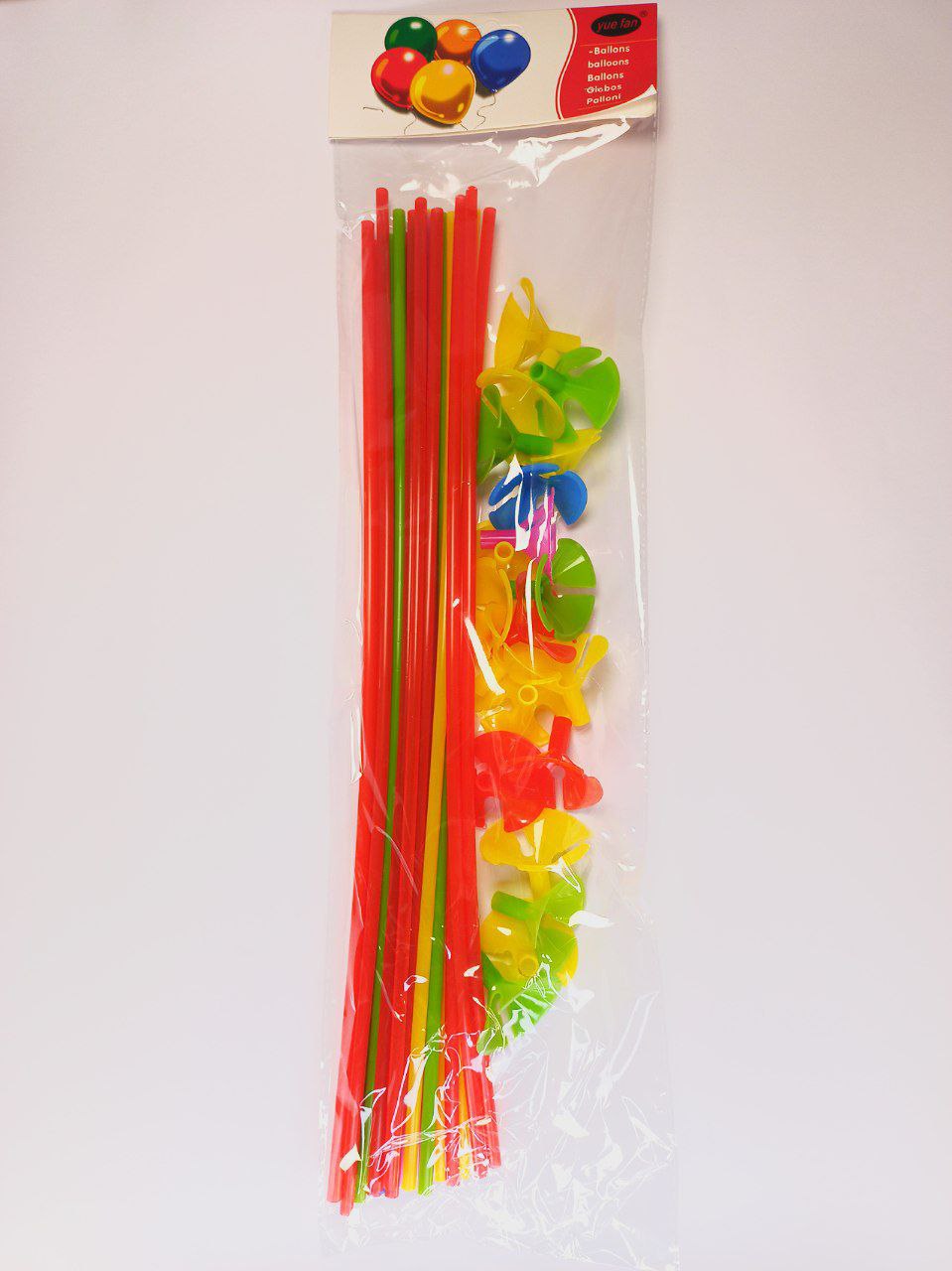 Палочка пластикова 42см з кріпленням для латексної кульки, 20шт/уп Різнокольоровий Pelican (4200-1/4200)