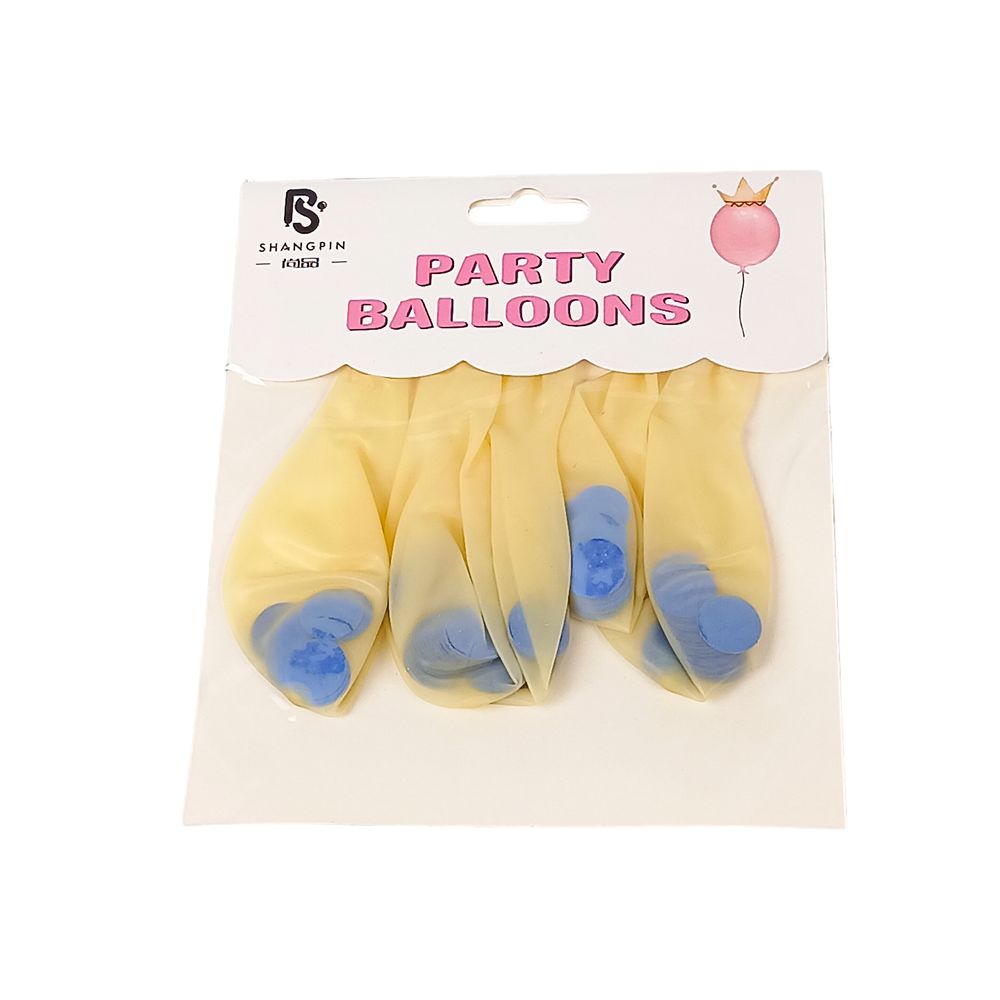 Шарики 10' (26см) конфетти - синие кружочки, 5шт/уп Прозрачный Без бренда (1005-103)