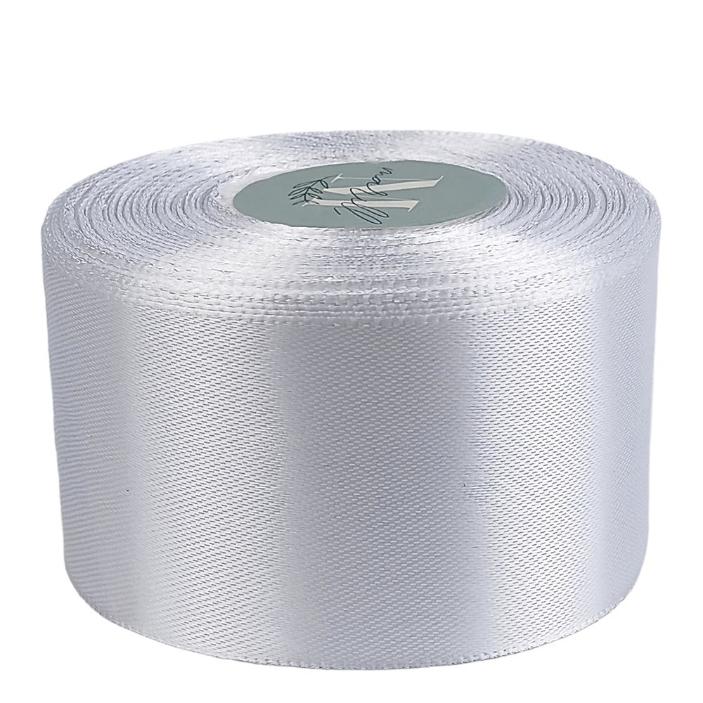 Атласная лента 4см (±5мм) x 33м Белый Marill (LA4033-01)