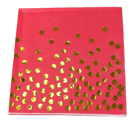 Серветки 33 х 33см, двошарові, 20 шт, "Горошек" Червоний Без бренду (10145 red)