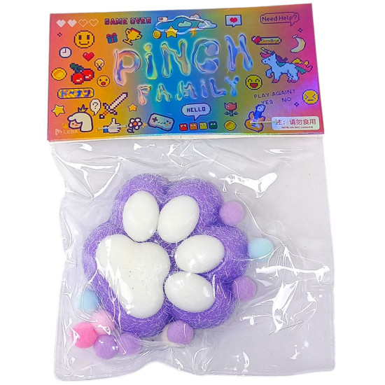 Таба сквіш антистрес  лапка хутряна  бузкова (712236 lilac)