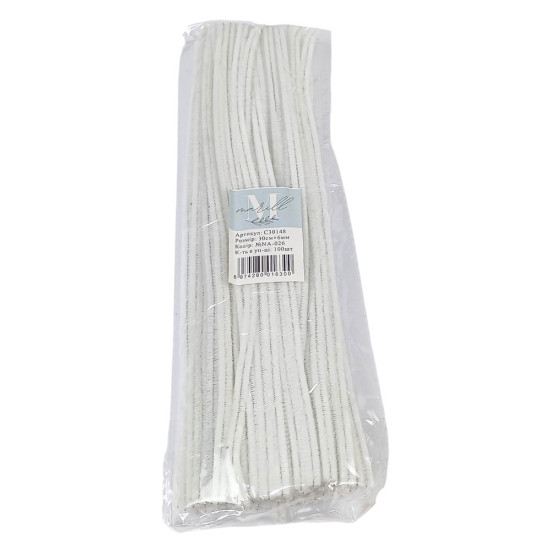 Синельний дріт, 300 х 6мм, молочний, 100 шт (C30148 milky-KR-026)