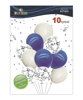 Набір з 10 латексних кульок "Блакитне сяйво" макарун, Pelican (837424)