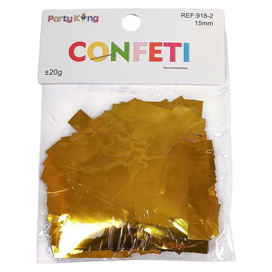 Конфетти полоски 15мм, ±20гр золото (918-2 gold)